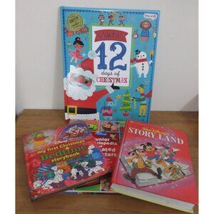 Disney 4 Book Lot My First Christmas Story Land Animated Characters Hardcover VG